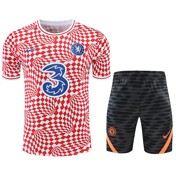 Chelsea training jersey sportswear uniform men's soccer shirt football short sleeve sport red top t-shirt 2022-2023